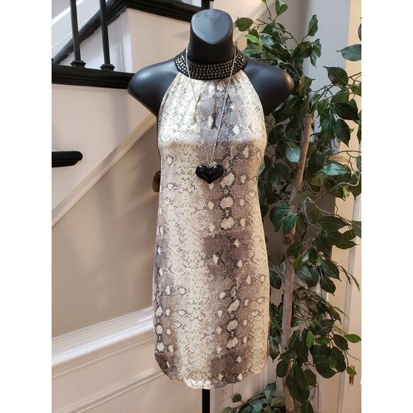 Fab'rik Shift Dress Women Size Medium Multi Animal Print Lined Studded Polyester - Picture 9 of 14